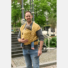 Laden Sie das Bild in den Galerie-Viewer, Yaro vävd sjal - La Vita Duo Yellow Dark-Purple Linen - 70% bomull, 30% linne - Utförsäljning!