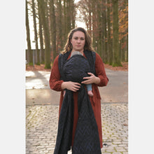 Laden Sie das Bild in den Galerie-Viewer, Yaro vävd sjal - La Vita Puffy Black Navy Alpaca Wool - 40% bomull, 40% Baby alpacka, 20% merinoull - Utförsäljning!