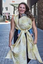 Load image into Gallery viewer, Yaro woven wrap - Oasis Duo Yellow Brown Bamboo Tencel - 40% cotton, 30% bamboo, 30% tencel