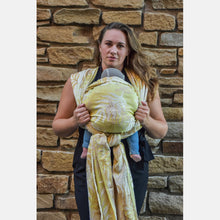 Load image into Gallery viewer, Yaro woven wrap - Oasis Duo Yellow Brown Bamboo Tencel - 40% cotton, 30% bamboo, 30% tencel