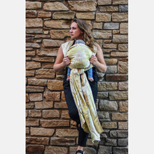 Load image into Gallery viewer, Yaro woven wrap - Oasis Duo Yellow Brown Bamboo Tencel - 40% cotton, 30% bamboo, 30% tencel