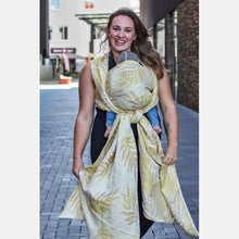 Load image into Gallery viewer, Yaro ring sling - Oasis Duo Yellow Brown Bamboo Tencel Ring Sling - 40% cotton, 30% bamboo, 30% tencel