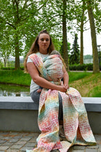 Load image into Gallery viewer, Yaro woven wrap - Petals Ultra Bonbon Rainbow Linen - 60% cotton, 30% linen, 5% seacell, 5% kapok