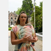 Load image into Gallery viewer, Yaro woven wrap - Petals Ultra Bonbon Rainbow Linen - 60% cotton, 30% linen, 5% seacell, 5% kapok