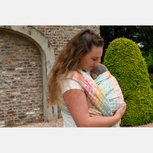 Load image into Gallery viewer, Yaro woven wrap - Petals Ultra Bonbon Rainbow Linen - 60% cotton, 30% linen, 5% seacell, 5% kapok
