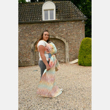 Load image into Gallery viewer, Yaro woven wrap - Petals Ultra Bonbon Rainbow Linen - 60% cotton, 30% linen, 5% seacell, 5% kapok
