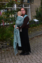 Laden Sie das Bild in den Galerie-Viewer, Yaro vävd sjal - Pulse Duo Turkis Grey Tencel - 70% bomull, 30% tencel