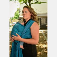 Laden Sie das Bild in den Galerie-Viewer, Yaro vävd sjal - Rococo Petrol Violet Linen - 60% bomull, 40% linne - Utförsäljning!