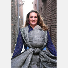 Load image into Gallery viewer, Yaro ring sling - Terra Duo Grey Black Wool Boucle - 70% cotton, 25% merino wool, 5% polyamide