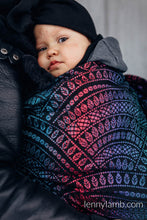 Load image into Gallery viewer, Ring Sling - PEACOCK'S TAIL - BLACK OPAL - 60% cotton, 28% merino wool, 8% silk, 4% cashmere