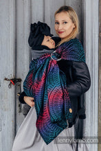 Load image into Gallery viewer, Ring Sling - PEACOCK'S TAIL - BLACK OPAL - 60% cotton, 28% merino wool, 8% silk, 4% cashmere