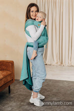 Laden Sie das Bild in den Galerie-Viewer, Wrap-Tai Carrier - LITTLE HERRINGBONE OMBRE GREEN - 100% bomull