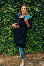 Load image into Gallery viewer, Asymmetrical Hoodie - Black with Rainbow Lotus