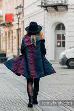 Load image into Gallery viewer, Long Cardigan - PEACOCK'S TAIL - BLACK OPAL