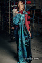 Load image into Gallery viewer, Long Woven Baby Wrap/Vävd sjal - WEAVING CHALLENGE - ROOTS AND WINGS - 100% bomull - Begagnad