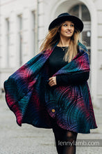 Load image into Gallery viewer, Long Cardigan - PEACOCK'S TAIL - BLACK OPAL