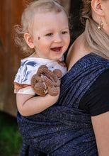 Load image into Gallery viewer, Vanamo Woven Wrap - Kide Komeetta - 55% organic cotton, 30% linen, 15% tussah silk - Sale!