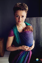 Laden Sie das Bild in den Galerie-Viewer, Little Frog Baby Wrap - Dark Aurora Cube - 100% kammad bomull
