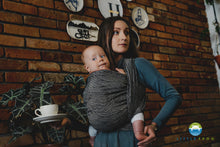 Laden Sie das Bild in den Galerie-Viewer, Little Frog Baby Wrap - Linen Night Wildness - 75% kammad bomull, 25% linne