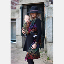 Laden Sie das Bild in den Galerie-Viewer, Yaro vävd sjal - Dandy Black Autumn Rainbow - 100% bomull