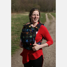 Load image into Gallery viewer, Yaro Hug Carrier - Stellar Art Rainbow Black - 100% cotton