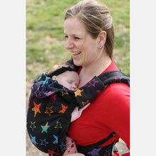 Load image into Gallery viewer, Yaro Hug Carrier - Stellar Art Rainbow Black - 100% cotton