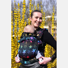 Load image into Gallery viewer, Yaro Hug Carrier - Stellar Art Rainbow Black - 100% cotton