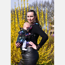 Load image into Gallery viewer, Yaro Hug Carrier - Stellar Art Rainbow Black - 100% cotton