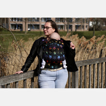 Load image into Gallery viewer, Yaro Hug Carrier - Stellar Art Rainbow Black - 100% cotton