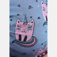 Laden Sie das Bild in den Galerie-Viewer, Yaro ringsjal - Kittycorn Trinity Black Red Blue White Wool Ring Sling - 75% bomull, 25% merinoull - Utförsäljning!