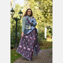 Load image into Gallery viewer, Yaro vävd sjal - Kittycorn Trinity Black Red Blue White Wool - 75% bomull, 25% merinoull - Utförsäljning!
