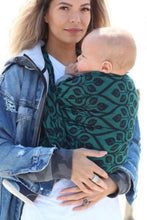 Load image into Gallery viewer, Yaro woven wrap - La Vita Emerald-Black - 100% cotton