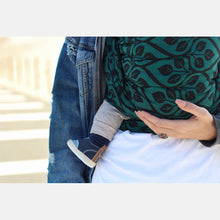 Load image into Gallery viewer, Yaro woven wrap - La Vita Emerald-Black - 100% cotton