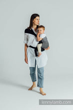 Laden Sie das Bild in den Galerie-Viewer, LennyHip Carrier - LITTLE HERRINGBONE OMBRE GREY - 100% bomull
