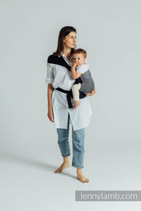 LennyHip Carrier - LITTLE HERRINGBONE OMBRE GREY - 100% bomull