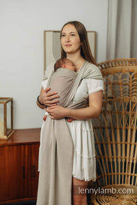 Lenny Lamb Baby Sling/Vävd sjal för prematur - ALMOND - 100% bomull