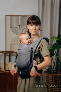 LennyLight Carrier - LITTLE HERRINGBONE OMBRE GREY - 100% bomull