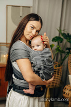Laden Sie das Bild in den Galerie-Viewer, LennyHybrid Half Buckle Babytrage - LITTLE HERRINGBONE OMBRE GREY - 100% Baumwolle - Standard
