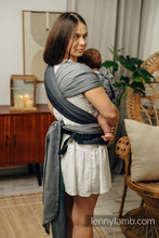 Laden Sie das Bild in den Galerie-Viewer, LennyHybrid Half Buckle Babytrage - LITTLE HERRINGBONE OMBRE GREY - 100% Baumwolle - Standard

