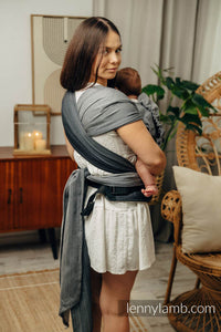 LennyHybrid Half Buckle Babytrage - LITTLE HERRINGBONE OMBRE GREY - 100% Baumwolle - Standard