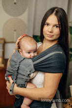 Laden Sie das Bild in den Galerie-Viewer, LennyHybrid Half Buckle Babytrage - LITTLE HERRINGBONE OMBRE GREY - 100% Baumwolle - Standard
