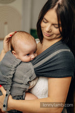 Laden Sie das Bild in den Galerie-Viewer, LennyHybrid Half Buckle Babytrage - LITTLE HERRINGBONE OMBRE GREY - 100% Baumwolle - Standard
