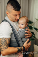 Laden Sie das Bild in den Galerie-Viewer, Lenny Lamb Gewebtes tragetuch – LITTLE HERRINGBONE OMBRE GREY – 100% Baumwolle
