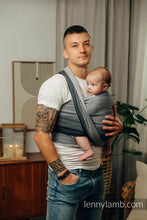 Laden Sie das Bild in den Galerie-Viewer, Lenny Lamb Gewebtes tragetuch – LITTLE HERRINGBONE OMBRE GREY – 100% Baumwolle
