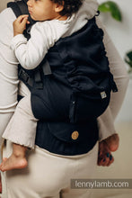 Load image into Gallery viewer, LennyPreschool Carrier - BASIC LINE LITTLE HERRINGBONE BLACK EBONY - 100% cotton
