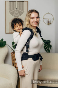 LennyPreschool Carrier - BASIC LINE LITTLE HERRINGBONE BLACK EBONY - 100% cotton