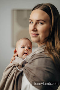 Lenny Lamb Ringsjal - LITTLE HERRINGBONE BABY CAFFE LATTE - 100% bomull