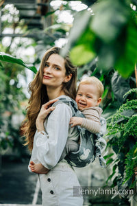Onbuhimo PRO Carrier - BIRDY - WHITE NOISE - 68% Baumwolle, 16% leinen, 16% modal
