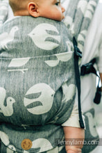 Laden Sie das Bild in den Galerie-Viewer, LennyLight Babytrage - BIRDY - WHITE NOISE - 68% Baumwolle, 16% Leinen, 16% Modal
