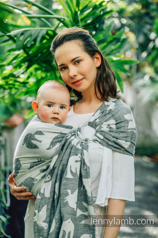 Lenny Lamb Ringsling - BIRDY - WHITE NOISE - 68% Baumwolle, 16% Leinen, 16% Modal